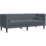  3-dijelni set sofa Chesterfield tamnosivi baršunasti | Eponuda.com