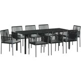  Vrtni set za objed 9 kom. Crna PE ratan | shoptok.hr