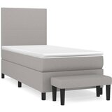 vidaXL Box spring postelja z vzmetnico svetlo siva 80x200 cm blago, (20790146) Cene