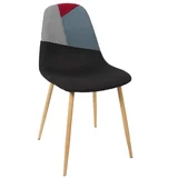 The home deco factory Stoli LOT DE 2 CHAISES FIRST PATCHWORK M1 Črna