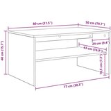  Stolić za kavu Dimljeni hrast 80 x 50 x 40 cm Konstruirano drvo | shoptok.hr