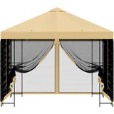  Vrtni gazebo s stranskimi stenami 3 x 3 m Krem, (5000234209) | Shoptok.si