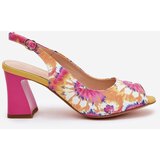 S. BARSKI Leather Patterned Women's Sandals On A Heel D&A | Shoptok.si