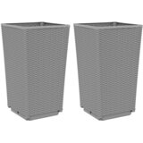  Vrtne sadilice 2 kom svjetlosive 32,5 x 32,5 x 57 cm PP | Eponuda.ba