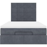 vidaXL Otomanski posteljni okvir z vzmetnicami siv 120x200cm žamet | Shoptok.si