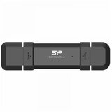 SiliconPower 250GB DS72 Dual USB-C/USB 3.2 Gen 2, Portable External SSD, Steam Deck and iPhone 15 Pro, R/W: up to 1050MB/s; 850MB/s, Black cene