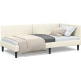 vidaXL Kotna postelja Drugo krema 90 x 190 cm Samet in sodobno leseno | Shoptok.si