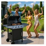 Multi Garden Baštenski plinski roštilj 10,2 kW – velika rešetka, 3 gorionika, termometar i regulator u