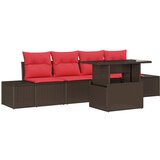 vidaXL Vrtna sedežna garnitura 5 pcs Rjava in rdeča 100 x 55 x 73 cm, (5000020607) Cene