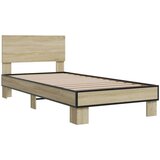 vidaXL Posteljni okvir sonoma hrast 100x200 cm inž. les in kovina, (21128232) Cene
