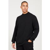 AC&Co / Altınyıldız Classics Men's Black Recycle Standard Fit Regular Cut Half Turtleneck Cotton Jacquard Knitwear Sweater. Cene
