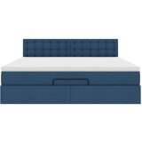 vidaXL Otomanski posteljni okvir z vzmetnico moder 180x200 cm blago | Shoptok.si