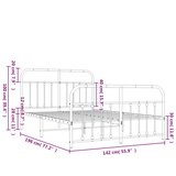  Metalni okvir kreveta uzglavlje i podnožje bijeli 135 x 190 cm | shoptok.hr