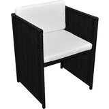 Poli Bistro garnitura z blazinami 3-delna poli ratan črna | Shoptok.si