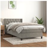 vidaXL spring krevet s madracem svjetlosivi 80 x 200 cm baršunasti | shoptok.hr