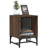  Noćni ormarić sa staklenim vratima boja hrasta 35 x 37 x 50 cm | Eponuda.com