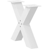  Noge za klubsko mizico v obliki črke X, 2 kosa, bele, 60 x (42-43) cm, jeklo, (22123502) | Shoptok.si