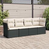  4-dijelni set vrtnih sofa od poliratana s jastucima crni | shoptok.hr