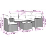  6-dijelni set vrtnih sofa od poliratana s jastucima svjetlosivi | shoptok.hr