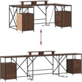 vidaXL Stol s ladicama s pohranom 182 x 101 x 87.5 cm Konstruirano drvo | shoptok.hr