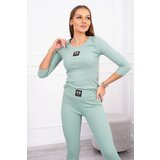 Kesi Ribbed blouse + dark mint leggings | shoptok.hr