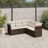  5-dijelni set vrtnih sofa s jastucima poliratan smeđi Cijene