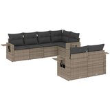Maison Chic Seti vrtnega pohištva - Vrtna garnitura - Vrtni pohištvo set 7-delna z blazinami siv poli ratan, (21803647) | Shoptok.si