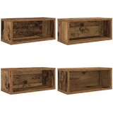  Stalak za CD-ove 4 kom. Staro drvo 40 x 17 x 17 cm | shoptok.hr