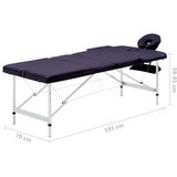  stol za masažu s 3 zone aluminijski ljubičasti | shoptok.hr