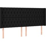 Maison Chic posteljno vzglavje - vzglavna omarica - nočna omarica z ušesi črno 203x16x118/128 cm blago, (21712624) Cene