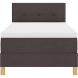  postelja s škatlasto vzmetnico temno rjava 90x200 cm tkanina, (22083089) | Shoptok.si