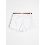 Sinsay Pamučne traper kratke hlače mom fit s remenom | shoptok.hr