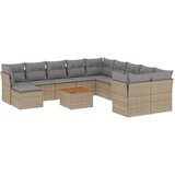  12-dijelni set vrtnih sofa s jastucima bež od poliratana | shoptok.hr