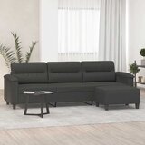  Trosjed s tabureom tamnosivi 210 cm od mikrovlakana Slike