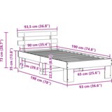  Krevetna konstrukcija s uzglavljem Voskasti smeđi 90x190 cm Čvrsto drvo bor | shoptok.hr