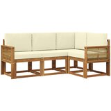  Set vanjskih sofa 4 kom. Prirodna i krem Poliester | shoptok.hr