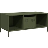Maison Chic Klubska mizica - kavna mizica - Nizka mizica olivno zelena 101,5x50x43,5 cm valjano jeklo, (21755207) | Shoptok.si