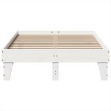 vidaXL Posteljni okvir brez vzmetnice bel 135x190 cm trdna borovina | Shoptok.si