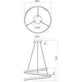  Redo 01-4015 - LED luster na sajli SCROLL, prigušiva, LED/38W/230V, crna | Eponuda.com