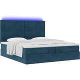  Otomanski okvir kreveta s madracima plavi 200x200cm baršunasti | shoptok.hr