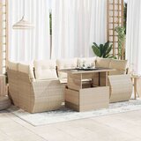  7-dijelni set vrtnih sofa od poliratana s jastucima bež | shoptok.hr