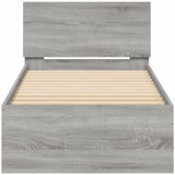  Okvir za krevet s uzglavljem siva boja hrasta 90x190 cm drveni | shoptok.hr