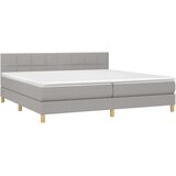  Box spring postelja z vzmetnico svetlo siva 200x200 cm blago, (20790350) | Shoptok.si