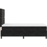 vidaXL Box spring krevet s madracem i LED svjetlom Crna 100x200 cm Baršun | shoptok.hr