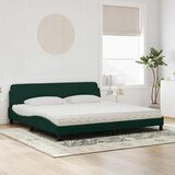  Krevet s madracem Dover tamnozeleni 200x200 cm baršunasti | shoptok.hr