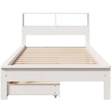 vidaXL Knjižna postelja brez vzmetnice bela 90x190 cm trdna borovina | Shoptok.si