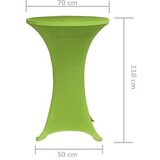vidaXL Rastezljivi Stolnjak 2 kom 70 cm Zelena boja | shoptok.hr