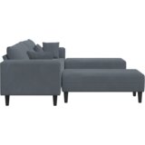 vidaXL Žametni kavč z blazino z blazino 3 pcs Temno siva 208 cm Žamet | Shoptok.si