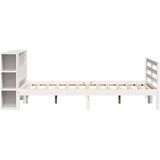 vidaXL Knjižna postelja brez vzmetnice bela 150x200 cm trdna borovina | Shoptok.si