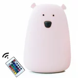 Rabbit And Friends nočna lučka mehka Medvedek z daljinskim upravljalcem in USB-C polnjenjem pink